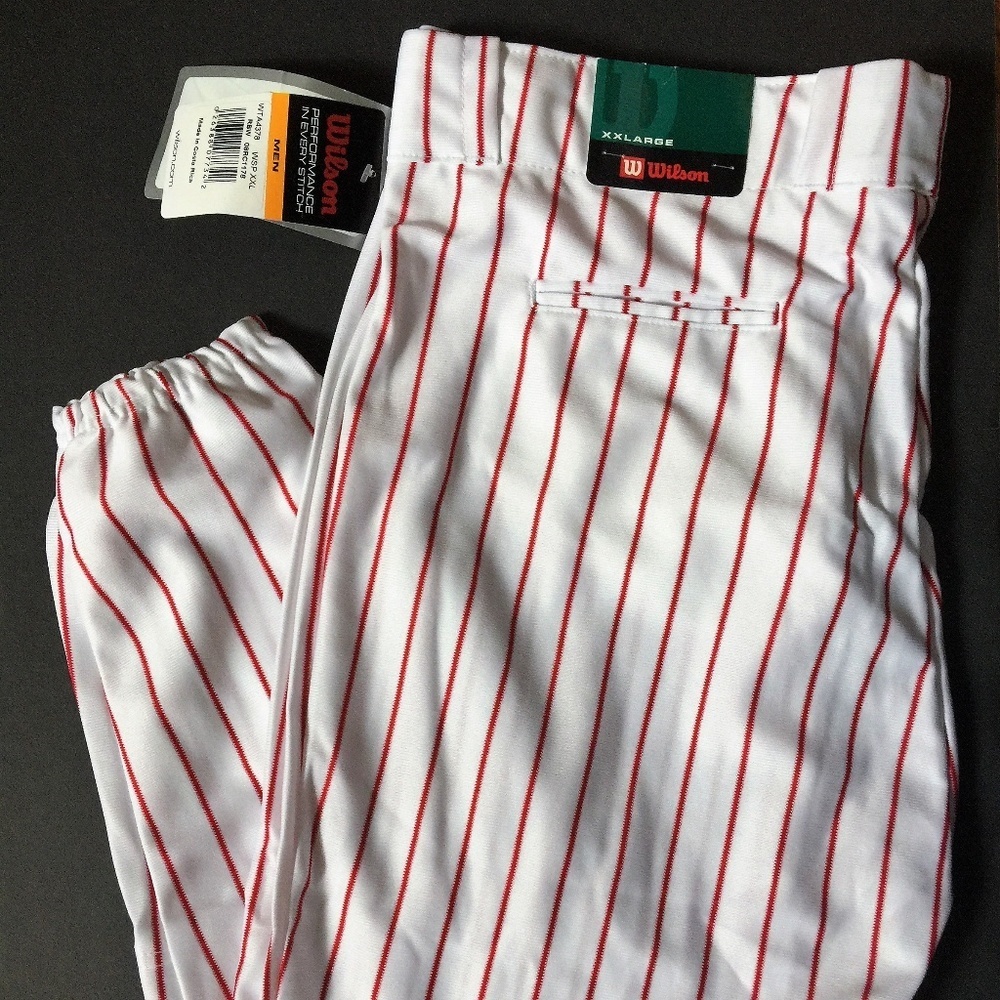 Wilson White Red Pin Striped Baseball Pants XXL